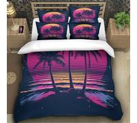 Biancheria Da Letto Coconut Island Set Di Biancheria Da Letto Morbida Microfibra Tropical Rain Forest Stampa3D in Con Cuscino Con Cerniera Nascosta Per Adolescenti Super King（260x220cm）