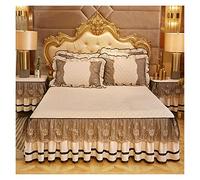 Biancheria da letto di lusso Copriletti in stile europeo sul Gonna in pizzo Federe Crystal King Queen Size Tessili for la casa(Beige,1 Pc Duvet Cover)