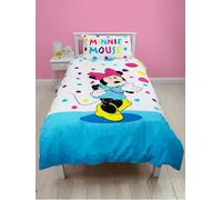 Biancheria da letto Disney | Biancheria da letto Minnie Mouse | Set copripiumino singolo reversibile per ragazze | Multicolore