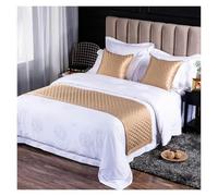 Biancheria da letto e sciarpe, Copriletto matrimoniale solido for hotel, sciarpa rombica in cotone for copriletto, protezione decorativa for la biancheria da letto(Bruin,50*240cm for 180cm Bed)