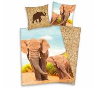 Biancheria Da Letto Elefante Con Cucciolo 135x200 Cm (80x80 Cm)