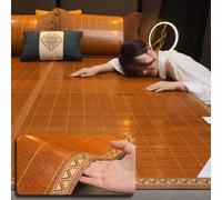 Biancheria da Letto Estiva Tappetino in bambù per Letto, Tappetino per Dormire Estivo A Doppia Faccia Pad Fresco per Dormitorio Scolastico A Casa, Raffreddamento Rapido TR, 220x180cm/87x71in