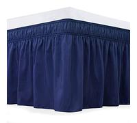 Biancheria da Letto Gonna da Letto Elastica con Volant - Gonna da Letto Tinta Unita Gonna da Letto 38/45 Cm Gonna da Letto Matrimoniale/Singola Elasticizzata (Blue,100 * 200+45cm)