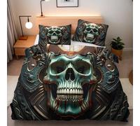 Biancheria da letto in Teschio Retrò 135 x 200 cm, con stampa 3D copripiumino in Orrore Astratto, Microfibra Morbido copripiumino 135 x 200 cm e 2 federa 50 x 75 cm