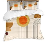Biancheria Da Letto Natalizia 3 Pezzi 200X200Cm Motivo Arte Geometrica Minimalista Bohémien Bianca 3D Set Copripiumino Una Piazza E Mezza Bambini In Microfibra Con 2 Federa 50X80Cm, Chiusura A Cern