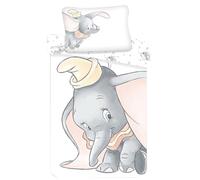 Biancheria da letto per bambini con Dumbo, colore grigio, 2 pezzi 100% cotone. Dimensioni: 100 x 135 cm, 40 x 60 cm, ÖkoTex Standard 100.