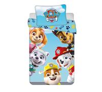 Biancheria da letto per bambini motivo reversibile Paw Patrol Skye Everest Rubble Chase Marshall Team copripiumino 100 x 135 cm + copricuscino 40 x 60 cm, 100% cotone