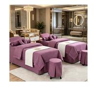 Biancheria da letto per salone di bellezza Set copriletto per spa per massaggi Copriletto di bellezza 4 pezzi in cotone Quattro stagioni Copriletto per salo Viola Square bedside 185*80cm(72.8*31.5in）