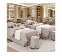 Biancheria da massaggio professionale Set di lenzuola per lettino da massaggio in tinta unita Copriletto di bellezza spa, Copriletti di bellezza Salon Light Brown Square bedside 180*60cm(70.8*23.6in)
