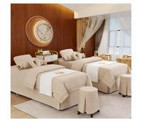 Biancheria da massaggio professionale Set di lenzuola per lettino da massaggio in tinta unita Copriletto di bellezza spa, Copriletti di bellezza Salone euro Beige Square bedside 180*60cm(70.8*23.6in)