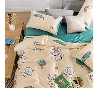 Biancheria da Nuovo Copripiumino Tela Tencel Copertura Piumino Set di ghiacciata in Seta Doppia facciale. Cow_1.8m Letto a Quattro Pezzi Set/Copripiumino 2. (Mr. Cow 2.0m Four)