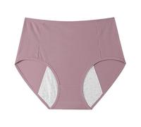 Biancheria intima a prova di perdite a vita alta per le donne in cotone a prova di perdite durante la notte slip mestruali slip in cotone da donna biancheria intima, vino, XL
