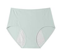 Biancheria intima a prova di perdite a vita alta per le donne in cotone a prova di perdite durante la notte slip mestruali slip in cotone da donna biancheria intima, Verde, M