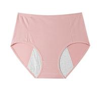 Biancheria intima a prova di perdite a vita alta per le donne in cotone a prova di perdite durante la notte slip mestruali slip in cotone da donna biancheria intima, rosa, M