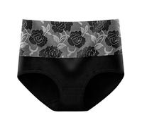 Biancheria intima a prova di perdite a vita alta per le donne slip plus size mutande da donna taglia 9, Nero , 3XL