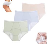 Biancheria Intima A Tenuta Stagna Everdries per Le Donne, Mutandine Protettive A Prova di Perdite A Vita Alta, Slip Senza Cuciture Traspiranti in Cotone, Green+Blue+Beige, 5XL