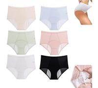 Biancheria Intima A Tenuta Stagna Everdries per Le Donne, Mutandine Protettive A Prova di Perdite A Vita Alta, Slip Senza Cuciture Traspiranti in Cotone, 6pcs, 3XL