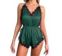 Biancheria intima, biancheria intima, camicie da notte da donna, in pizzo raso, pagliaccetto, stampa floreale, camicia da notte, scollo a V, taglio alto, biancheria da notte in seta di ghiaccio da