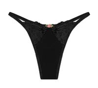 Biancheria intima da bicicletta da donna invernale comoda, semplice, senza lasciare traccia, commercio estero, perizoma in pizzo contenitore per biancheria intima cassetto, Nero , M