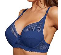 Biancheria Intima da Donna a Coppa Intera Reggiseno Plus Size Reggiseno di Pizzo Regolabile Senza Fili Copriseno BD Cup Reggiseni di Pizzo di Grandi Dimensioni Reggiseno per Elettrico