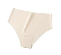 Biancheria intima da donna a vita alta senza spettacolo bikini setoso morbido slip mutande per la vita quotidiana regali, cachi, XL