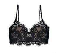 Biancheria intima da donna con materiale in poliestere ultra sottile e dettagli in pizzo per una vestibilità fluida (L(XL (38/85ABC) nero)