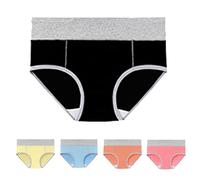 Biancheria intima da donna in cotone a vita alta, mutande morbide da donna, copertura completa, confezione da 5 mutande per regali per la vita quotidiana, BK2, 5XL