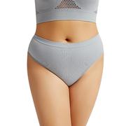 Biancheria intima da donna senza cuciture, pantaloni sportivi da donna, in cotone, taglie grandi, senza cuciture, a vita media, senza cuciture, senza cuciture, in microfibra, senza cuciture, tinta