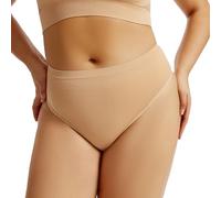 Biancheria intima da donna senza cuciture, pantaloni sportivi da donna, in cotone, taglie grandi, senza cuciture, a vita media, senza cuciture, senza cuciture, in microfibra, senza cuciture, tinta
