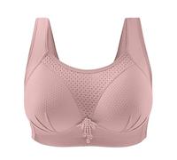 Biancheria intima da donna senza telaio sottile di grandi dimensioni con un supporto superiore traspirante per l'esposizione reggiseni per le donne, rosa chiaro, XXL