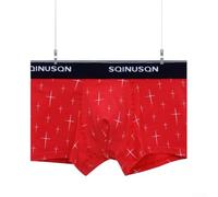 Biancheria intima da uomo alla moda in cotone con tasca convessa a U per abbigliamento casual quotidiano (XL rosso)