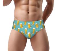Biancheria intima da uomo - Birra stampata B Stretch Traspirante Taglio Classico Intimo Bikini Slip da uomo, Nero , M