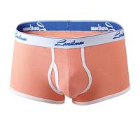 Biancheria intima da uomo, filo di cotone, traspirante, confortevole, assorbente, ad asciugatura rapida, per l'estate e tutti i giorni con design a quattro, Colore: arancione., XXL