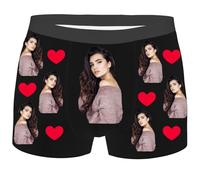 Biancheria intima da uomo sexy perizoma personalizzato per uomo Personalizzato Funny Photo Customized Underwear Briefs for Husband Figura Intimo Uomo, grigio scuro, L
