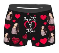 Biancheria intima da uomo sexy perizoma personalizzato per uomo Personalizzato Funny Photo Customized Underwear Briefs for Husband Figura Intimo Uomo, Nero , L