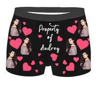 Biancheria intima da uomo sexy perizoma personalizzato per uomo Personalizzato Funny Photo Customized Underwear Briefs for Husband Figura Intimo Uomo, grigio., L