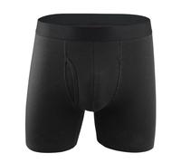 Biancheria intima da uomo ultra traspirante, traspirante, in cotone, con tasca anti-mosca, confezione multipla, Nero , L