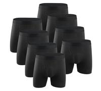 Biancheria intima da uomo ultra traspirante, traspirante, in cotone, con tasca anti-mosca, confezione multipla, 8 pezzi, L