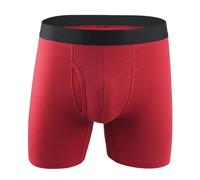 Biancheria intima da uomo ultra traspirante, traspirante, in cotone, con tasca anti-mosca, confezione multipla, Borgogna, L