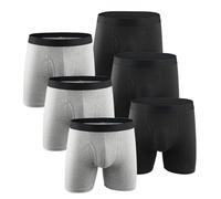 Biancheria intima da uomo ultra traspirante, traspirante, in cotone, con tasca anti-mosca, confezione multipla, 6 pezzi, L