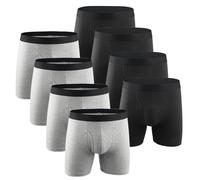 Biancheria intima da uomo ultra traspirante, traspirante, in cotone, con tasca anti-mosca, confezione multipla, 8 pezzi, L