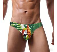 Biancheria intima degli uomini degli slip della stampa del pappagallo della | Intimo tropicale della stampa del pappagallo della foglia del fiore con il sacchetto di U per l'usura quotidiana