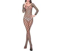 Biancheria Intima Donna Hot Vestitino Sexyshop Sexy Aderente in Rete Trasparente con Gonna a Rete Natica scavata da Bodystocking Donna Aperto Completino Donna Rosso (Black, One Size)