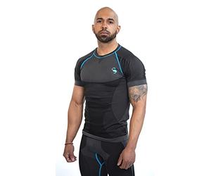 Biancheria intima funzionale da uomo, senza cuciture, per sport e sci, a 3/4, a maniche lunghe o a maniche corte