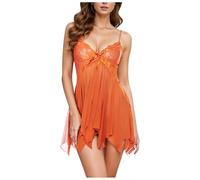 Biancheria intima in rete multicolore, pigiami, pigiami dall'Europa e dall'America, lingerie da donna trasparente, Colore: arancione., L