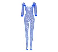Biancheria intima intima intima da donna Babypad Body Net pigiami lingerie passo aperto set, Blu, Taglia unica