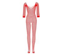 Biancheria intima intima intima da donna Babypad Body Net pigiami lingerie passo aperto set, Colore: rosso, Taglia unica