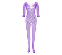 Biancheria intima intima intima da donna Babypad Body Net pigiami lingerie passo aperto set, Lilla, Taglia unica