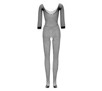 Biancheria intima intima intima da donna Babypad Body Net pigiami lingerie passo aperto set, Nero , Taglia unica