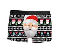 Biancheria intima lunga da uomo, rosso, stampa digitale 3D, traspirante, comoda e alla moda, con vita intima boyshort, lettera da uomo, grigio scuro, L